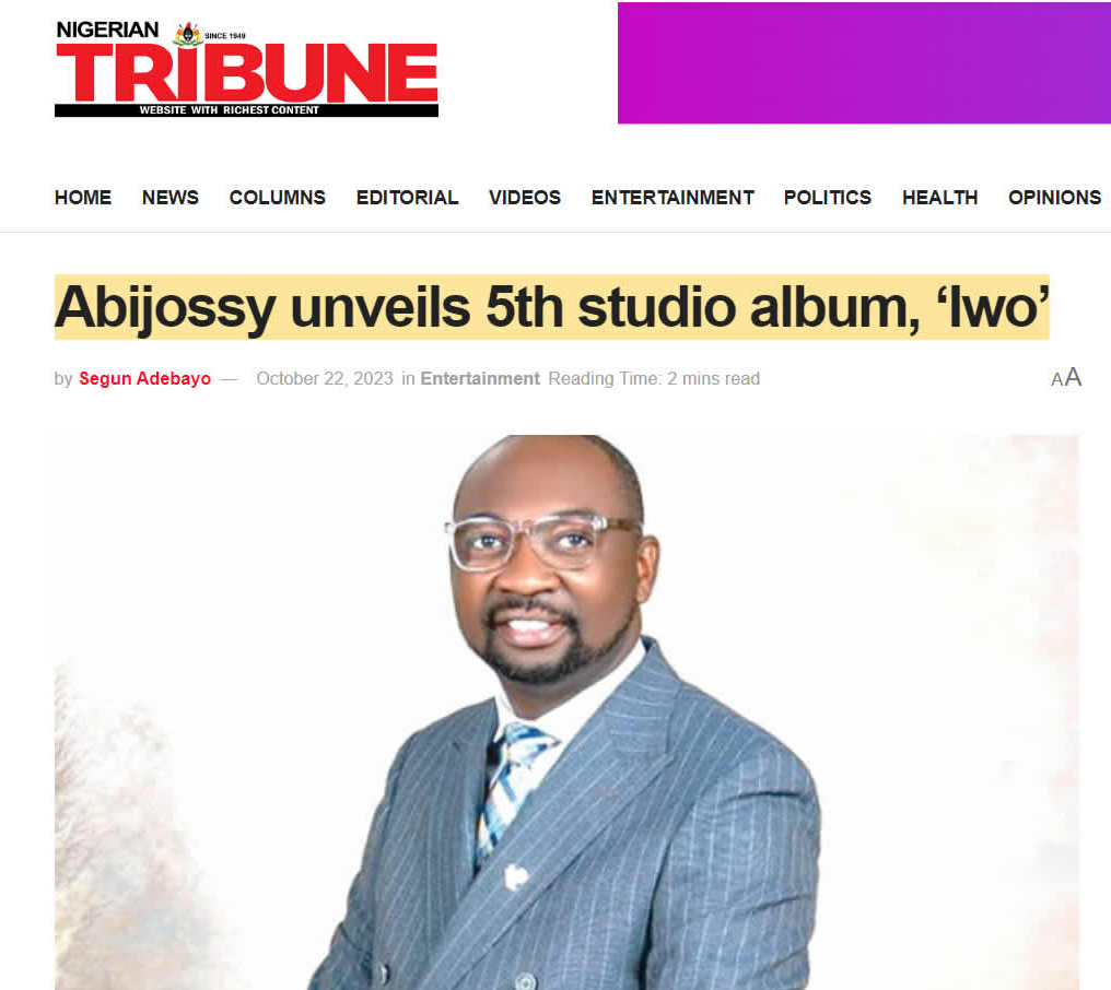 Abijossy unveils 5th studio album, ‘Iwo’